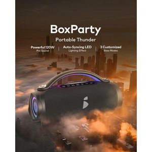 itel BoxParty Powerful 120W IPX4 Super Bass Mic Bluetooth Speaker with Strap IBS-80