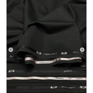 Top Class Quality Silver Dust Italian Fabric Senator Material for Unisex Use: Black (4yards)
