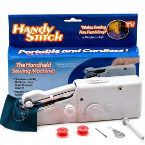 Mini Cordless Hand Sewing Machine, Portable Stitch Tool for Clothes and Fabrics, Handheld Electric Sewing with 1.8mm Seam Capacity