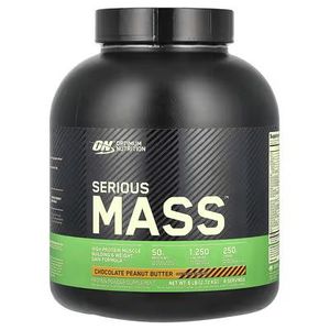 Optimum Nutrition Serious Mass, Weight Gainer Protein Powder, Mass Gainer, Vitamin C and Zinc for Immune Support, Creatine, Chocolate Peanut Butter, 6 Pound