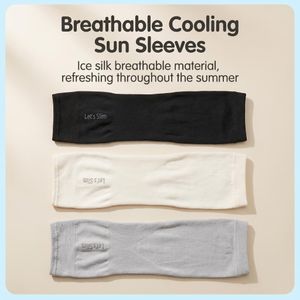 Current 3 pieces Three color straight tube ice silk breathable and cool feeling sunscreen ice sleeves