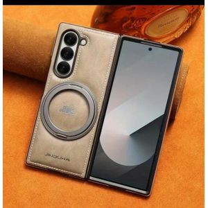 Samsung Galaxy Z Fold 6 Luxury Leather Case – Magnetic Magsafe Compatible with Kickstand Ring