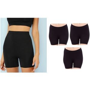 3 Pcs Ladies Basic Hot Short Tight - Black