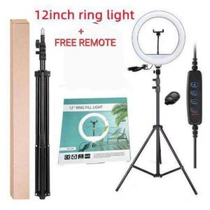 12 Inch Ring Light + 210CM Tripod With Bluetooth Remote