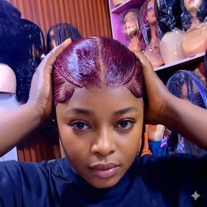 Gele Glueless Frontal Band - wine