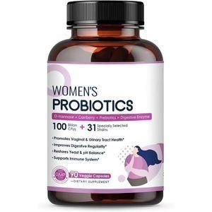 Super Fast  Ultra-Strength  Women’s Probiotics 100 Billion CFU – Vaginal Health, UTI Support, Gut Balance, D-Mannose + Cranberry + Prebiotics + Digestive Enzymes (90 Capsules) Brown