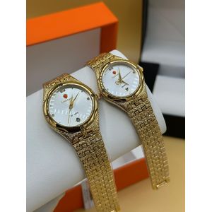 Lookworld Very Superior Quality & Original Non Fading Couples Gold Wristwatch 