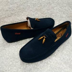Clarks blue deals suede loafers