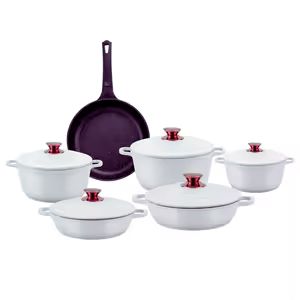 6 Set Non-stick Die Cast Iron Pot Set Cookware- Non-Toxic