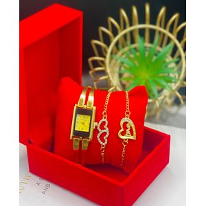 women's Women s 3 IN ONE WOMEN’S WRISTWATCH WITH BRACELET AND BOX - LADIES WRISTWATCH WITH BRACELET - WRISTWATCH WITH BRACELET FOR WOMEN - WRISTWATCH SET FOR GIRLS