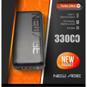 Genetic New Age Turbo Ultra 11 33000mAh 20W PD Fast Charging Type-C Input & Output Digital Display Power-Bank