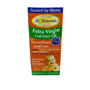 Dr Hommels Extra Virgin Cod Liver Oil Syrup - 200ml with 9 Essential vitamins that improves immunity and nervous system