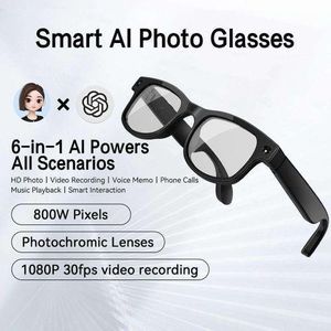 AI smart glasses for taking photos and videos, 4K HD Camera 8MP Photography Video Recording, Real Time Translation, GPT Object Identification, surveillance with 3 set of changeable lenses