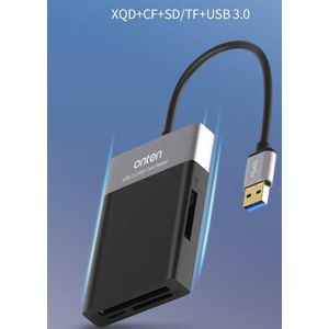 Onten Ont-5215b 6 In 1 Multi-function Dual Usb 3.0 + Xqd + Cf + Tf + Sd Card