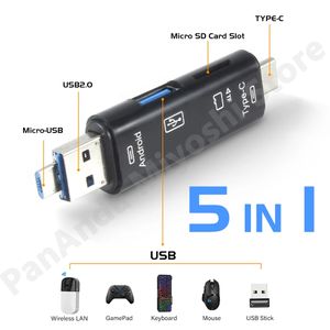 5 in 1 to Card Reader Adapter USB Camera Micro SD Memory Slot for