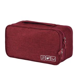 SHUANG YOU 3 Layer Lingerie Toiletry Travel Bag for Storage of Bra  Underwear Cosmetics Travel Toiletry Kit Wine Red - Price in India