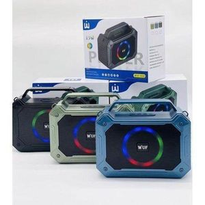 WUF W39 Bluetooth Speaker – 15W Portable Wireless Speaker with RGB Lights & FM Radio Blue