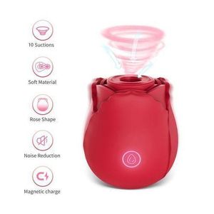 Rose Vibrator Vagina Clitoris Sucker Squirting Rose Vibrator Vagina Clit Sucker Female Couple Sex Toy Orgasm Machine - Red sucker