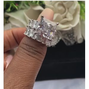 Sterling Silver Couple Wedding Ring Sets High Quality Silver