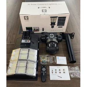 V380 AI Solar Street Light with 4G CCTV Camera - 300W LED, PTZ Camera, Human Detection, PIR Motion, 2-Way Audio, No NEPA Needed