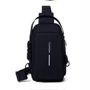 Men's Waterproof Crossbody Sling Bag Anti Theft Chest Bag USB Charging Backpack Oxford Shoulder Messenger Bag with Password Lock Large Capacity Travel Business Casual Sports Commuter Bag for Phone Tablet