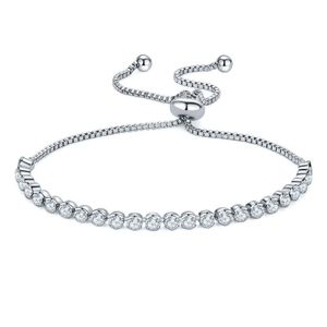 4mm Adjustable Bracelet Round Zircon Pulling Bracelet Hand Rope