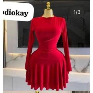 Fitted short flay gown for ladies