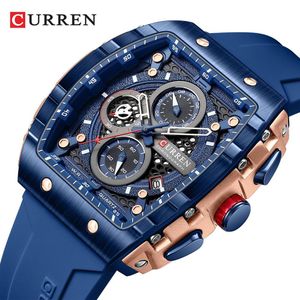 Curren 8442 Fashion Men Watch Brand Unique Square Design Luxury Sports Quartz Wristwatch