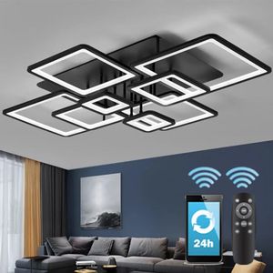 Remote control Luxury New Modern 3 in 1 colour display living room and bedroom ceiling led chandelier light 