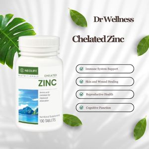 Wellness NEOLIFE Chelated Zinc - 100 Tablets (Single).
