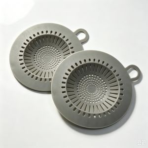 2 PCS Gray Silicone Sink Strainer Baskets - Reusable Kitchen Drain Filter for Food Debris & Hair