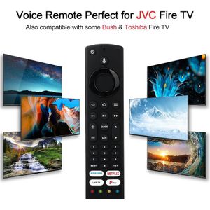 Jvc Smart TV Replacement Remote (With Voice Control) RM-C3255  Fire TV Remote Control  Also Compatible with Bush/Toshiba Smart Fire TV Remote Control with 4 Streaming Buttons 