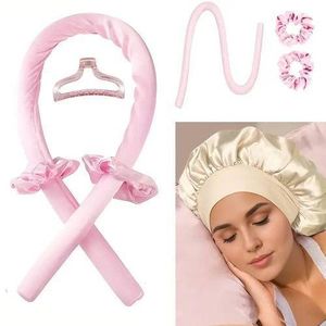 Clo Baby Girl 5 in 1 luxury set of No Heat Curling Rod Headband, Overnight Hair Curler Headband for Women