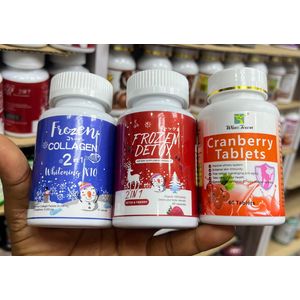Frozen Frozenn Detox dietray supplement product & Cranberry tablets + Frozenn Collagen 3pcs