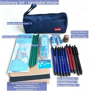 Back to School Kit Pencil Bag with Biro & Geometry Set & Notebook & Pencil set for School Students
