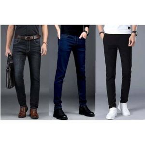 3 In 1 Smart STOCK Jeans For Men- Black +Blue + Wash Black