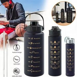 3IN1 large capacity plastic cup portable sports outdoor water cup frosted design, convenient for travel and home fitness water cup