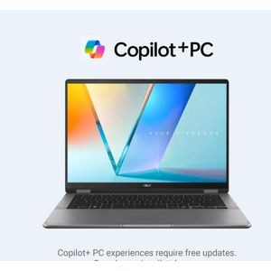 Asus Vivobook 14 Flip Copilot+ PC – Intel Core Ultra 5 226V, 16GB RAM, 512GB SSD, 14” WUXGA Touch, Stylus, Windows 11, Matte Grey