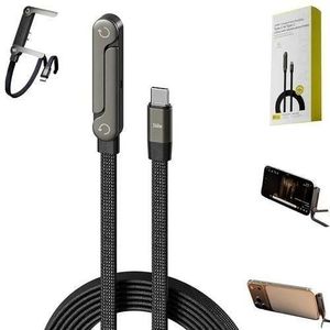 1pc 240W Fast Charging Dual Type-C Data 90 ° Bendable Gaming, Compatible with Phones and Laptops, Durable and Anti-Bending, Suitable Android and Other Devices