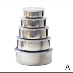 5pcs Storage Containers, Multipurpose Steel Reusable Food Storage Containers With Lids