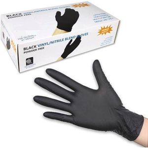 Black Vinyl/Nitrile Blend Disposable gloves 100 Pcs