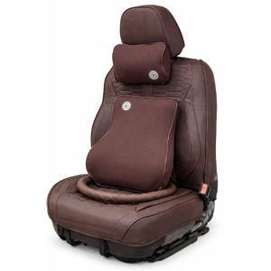 Premium Universal Leather/fabric Tan Brown Vehicle Seat Cover For 5 Seaters