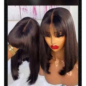 Short bob wig with bangs