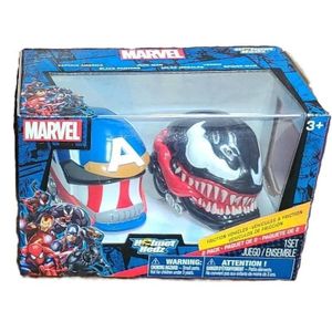  Captain America & Venom Marvel Jam'n Helmet Hedz Friction Vehicles