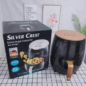 SILVER CREST S-18 Extra Large Digital Air Fryer - 6L - 2400W - Touch Control - Black & Gold