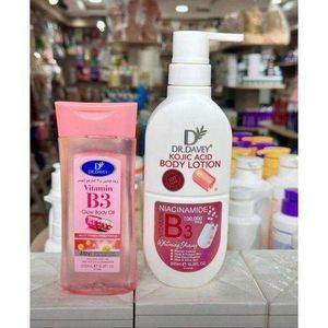 Dr Davey  Kojic Acid Niacinamide Lotion & Vitamin B3 Glow Body Oil BEST SKIN COMBO CARAMEL SKIN (Dr Davey)