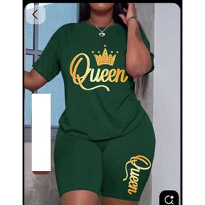 QUEEN-PRINTED POLO WITH SHORT-GREEN
