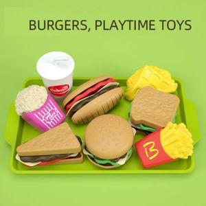 Digabi Pretend Play Fast Food Set, Play Food for Kids with Take-Apart Burger and Hot Dog Plastic Toys Food, Play Kitchen Accessories Role Play Toys Christmas Birthday Gift for Kids Toddler Boys Girls