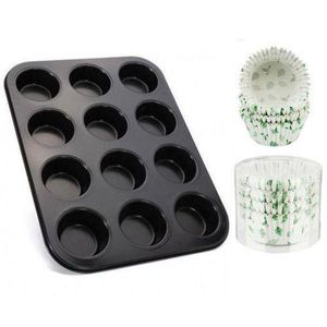 Muffin pan by 12 with 100pcs cupcake paper
