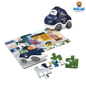 Digabi Pull Back Cars Toys and Jigsaw puzzle Set for 1 2 3 Year Toddlers, Baby Car Toys for 12-18 Months, Construction Vehicle Racing Car Set, Baby Toys for 1 2 Year Old Boy, 1st Birthday Gift for 1 2 3 Year Old Boys